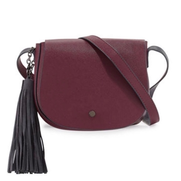 Neiman Marcus Handbags - Neiman Marcus Burgundy Tassel Crossbody Handbag Purse NWT